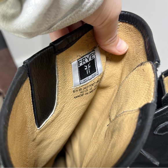 FRYE Pippa Black Back Zip Tall Leather Boots Sz 6.5 - Picture 14 of 16